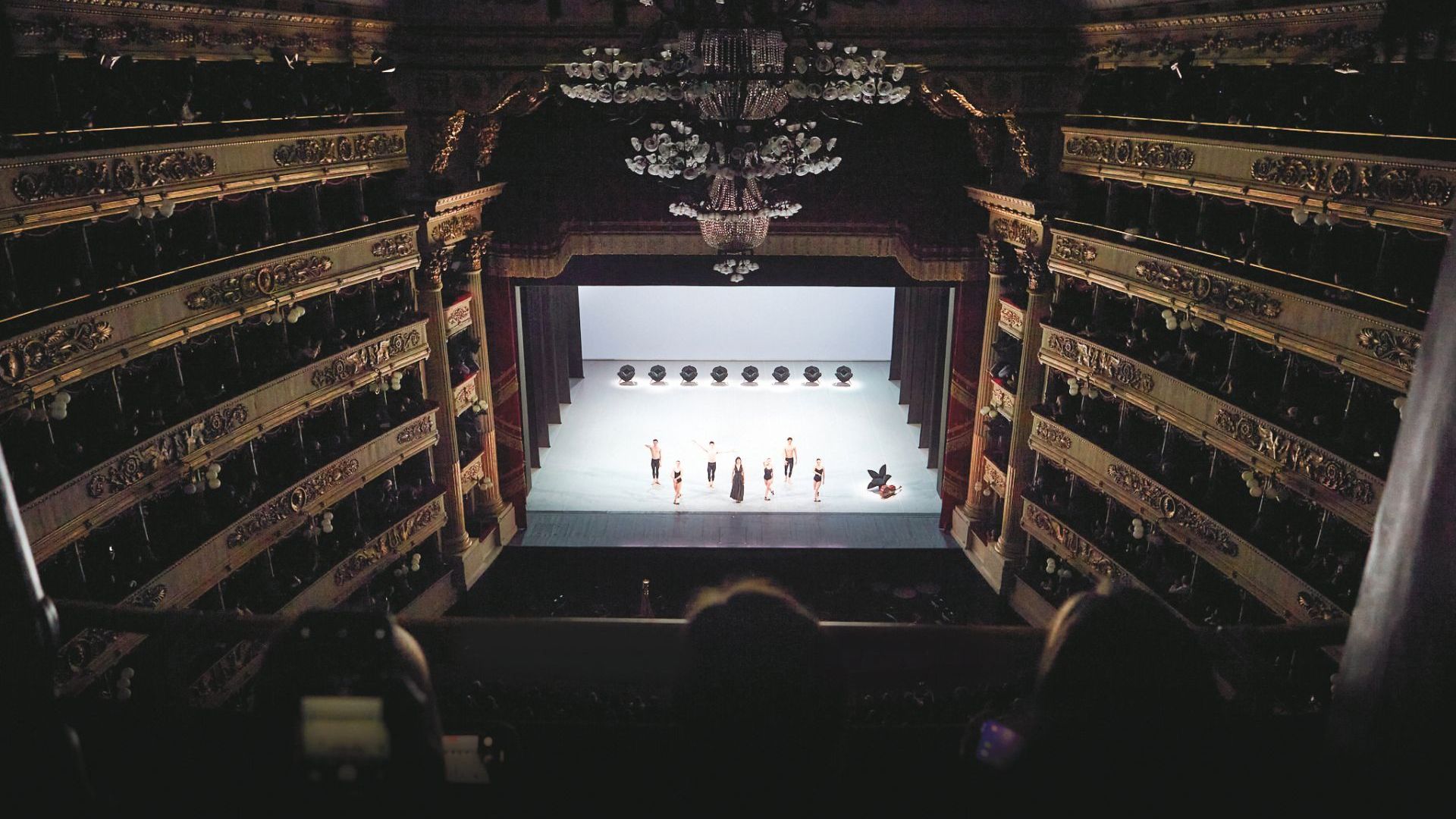  Teatro alla Scala. Image from the ballet &ldquo;Largo: garden with a full moon&rdquo; choreographed by Matteo Levaggi, with scenery suggestions by artist Samantha Stella. 