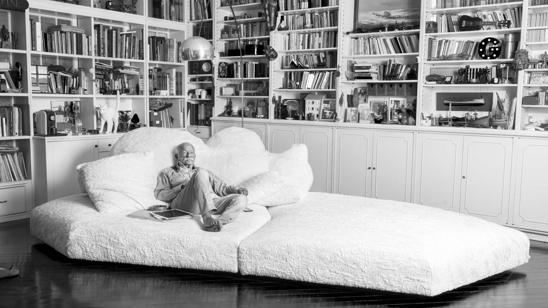  Gino Paoli photographed by his son Nicol&ograve; Paoli on the Pack, inside the studio of his home in Genoa. 
