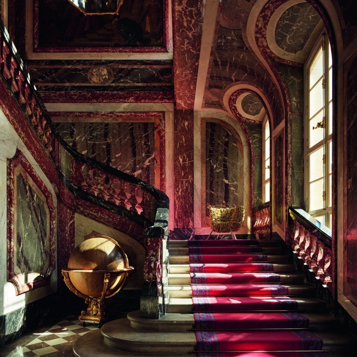  Vermelha.&nbsp;The gold chair on the extraordinary Grand Staircase. 
