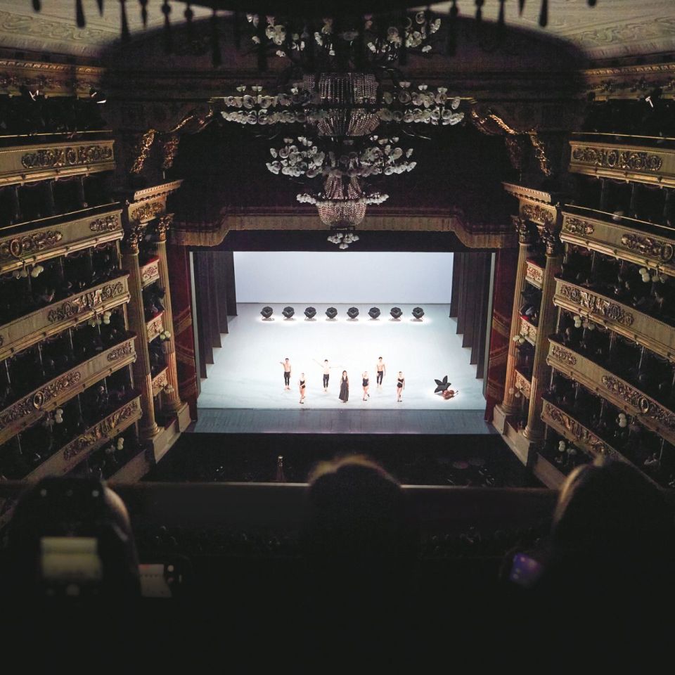  Teatro alla Scala. Image from the ballet &ldquo;Largo: garden with a full moon&rdquo; choreographed by Matteo Levaggi, with scenery suggestions by artist Samantha Stella. 